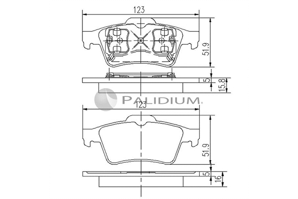 P1-1034 ASHUKI by Palidium Комплект тормозных колодок, дисковый тормоз (фото 1)