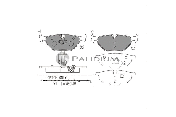 P1-1037 ASHUKI by Palidium Комплект тормозных колодок, дисковый тормоз (фото 1)
