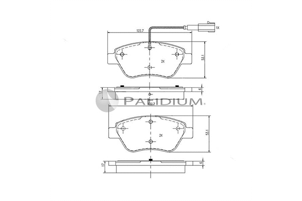 P1-1044 ASHUKI by Palidium Комплект тормозных колодок, дисковый тормоз (фото 1)