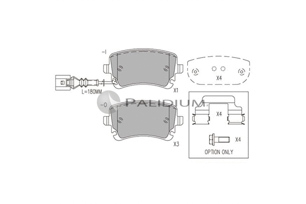P1-1055 ASHUKI by Palidium Комплект тормозных колодок, дисковый тормоз (фото 1)