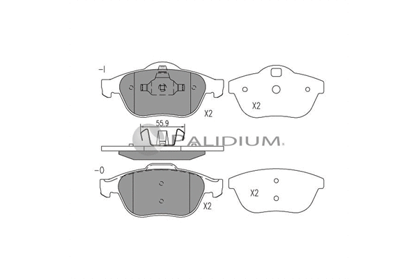 P1-1057 ASHUKI by Palidium Комплект тормозных колодок, дисковый тормоз (фото 1)