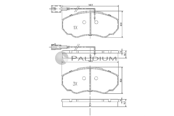 P1-1066 ASHUKI by Palidium Комплект тормозных колодок, дисковый тормоз (фото 1)