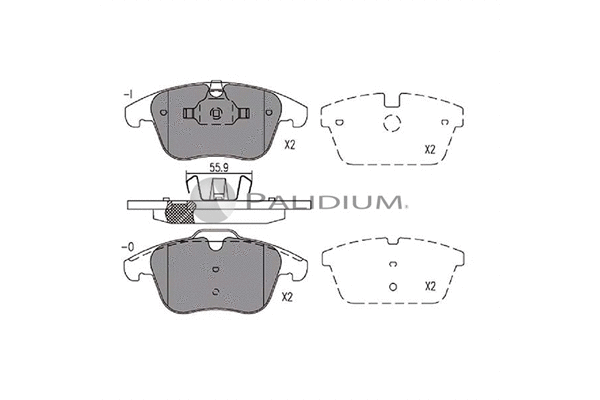 P1-1071 ASHUKI by Palidium Комплект тормозных колодок, дисковый тормоз (фото 1)