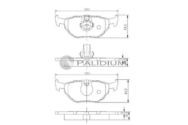 P1-1076 ASHUKI by Palidium Комплект тормозных колодок, дисковый тормоз (фото 1)