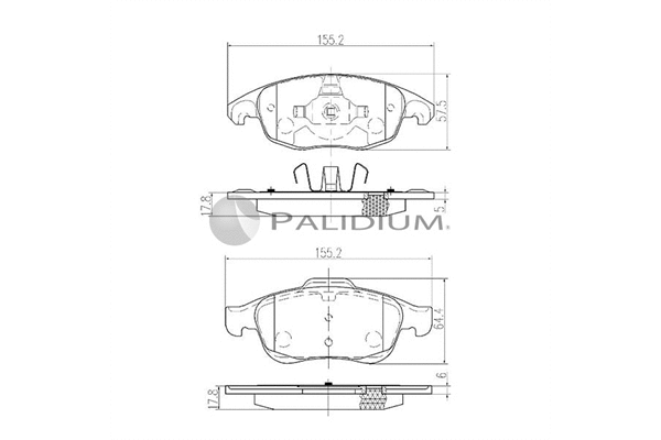 P1-1092 ASHUKI by Palidium Комплект тормозных колодок, дисковый тормоз (фото 1)