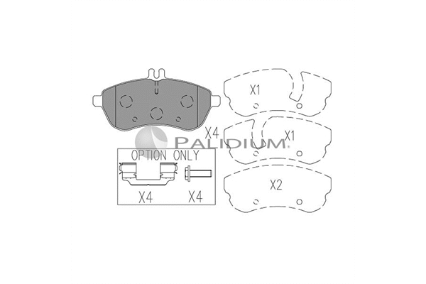 P1-1093 ASHUKI by Palidium Комплект тормозных колодок, дисковый тормоз (фото 1)