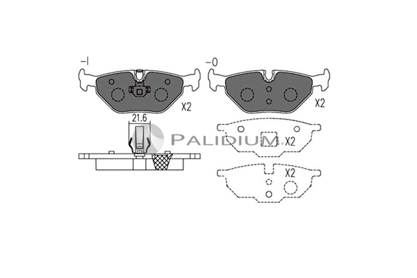 P1-1109 ASHUKI by Palidium Комплект тормозных колодок, дисковый тормоз (фото 1)