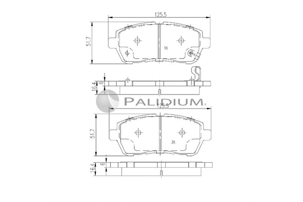 P1-1127 ASHUKI by Palidium Комплект тормозных колодок, дисковый тормоз (фото 1)