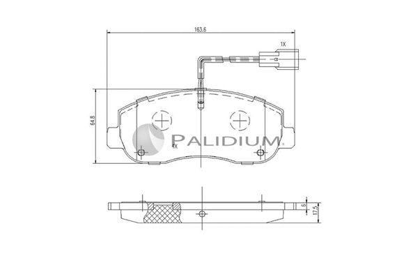 P1-1131 ASHUKI by Palidium Комплект тормозных колодок, дисковый тормоз (фото 1)