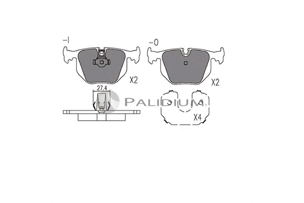 P1-1137 ASHUKI by Palidium Комплект тормозных колодок, дисковый тормоз (фото 1)