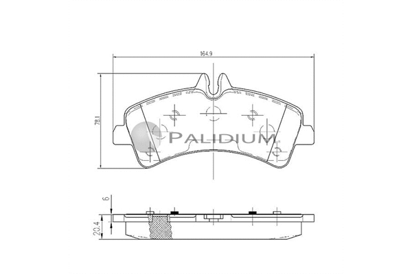 P1-1142 ASHUKI by Palidium Комплект тормозных колодок, дисковый тормоз (фото 1)