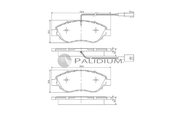 P1-1163 ASHUKI by Palidium Комплект тормозных колодок, дисковый тормоз (фото 1)