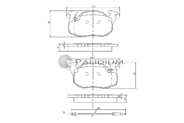 P1-1173 ASHUKI by Palidium Комплект тормозных колодок, дисковый тормоз (фото 1)