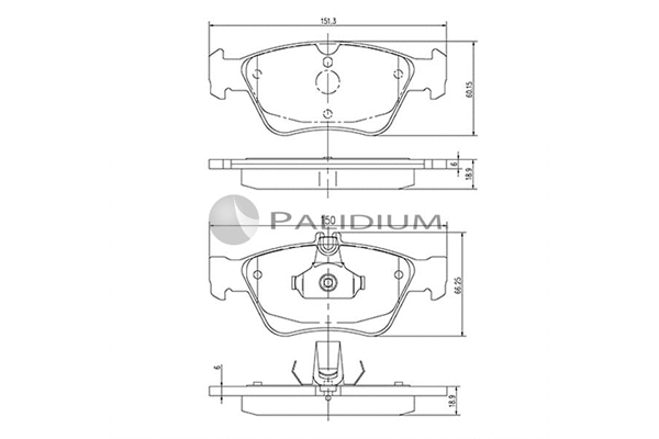 P1-1218 ASHUKI by Palidium Комплект тормозных колодок, дисковый тормоз (фото 1)