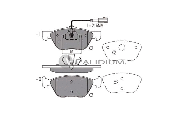 P1-1219 ASHUKI by Palidium Комплект тормозных колодок, дисковый тормоз (фото 1)