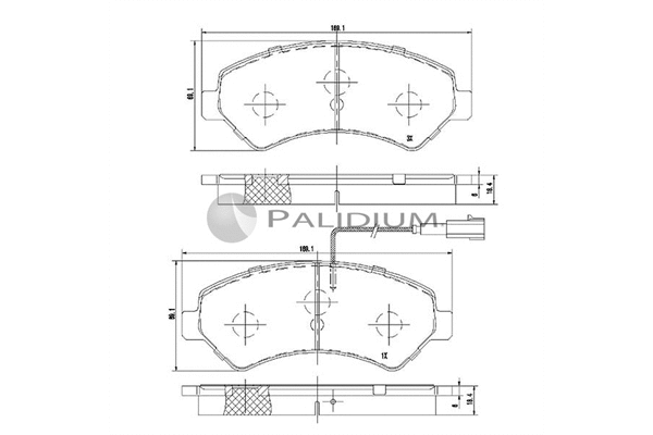 P1-1229 ASHUKI by Palidium Комплект тормозных колодок, дисковый тормоз (фото 1)