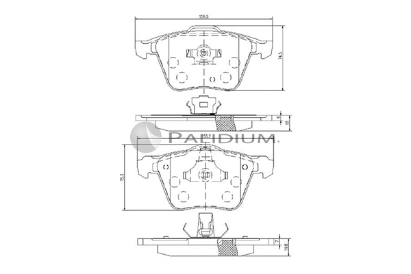 P1-1236 ASHUKI by Palidium Комплект тормозных колодок, дисковый тормоз (фото 1)