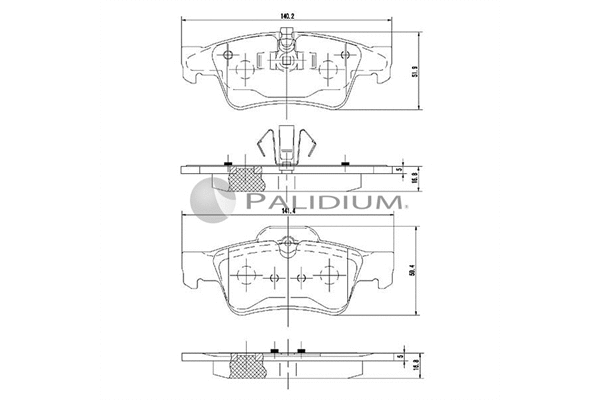 P1-1242 ASHUKI by Palidium Комплект тормозных колодок, дисковый тормоз (фото 1)