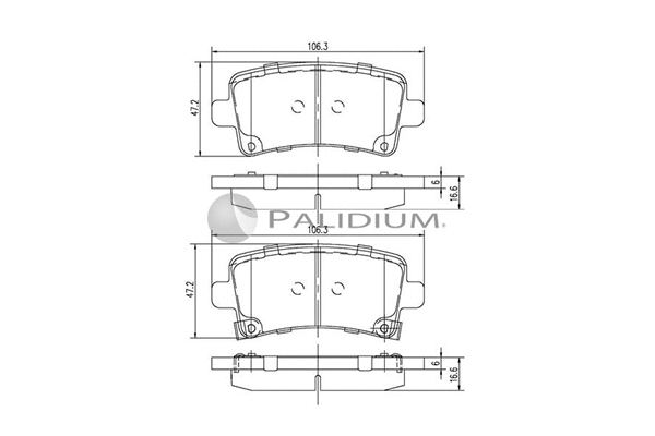 P1-1245 ASHUKI by Palidium Комплект тормозных колодок, дисковый тормоз (фото 1)