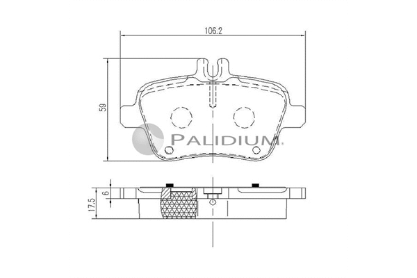 P1-1259 ASHUKI by Palidium Комплект тормозных колодок, дисковый тормоз (фото 1)