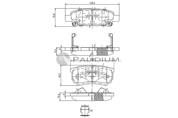 P1-1292 ASHUKI by Palidium Комплект тормозных колодок, дисковый тормоз (фото 1)