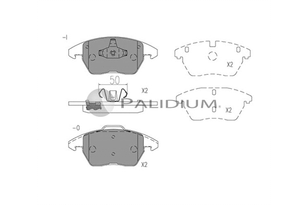 P1-1528 ASHUKI by Palidium Комплект тормозных колодок, дисковый тормоз (фото 1)
