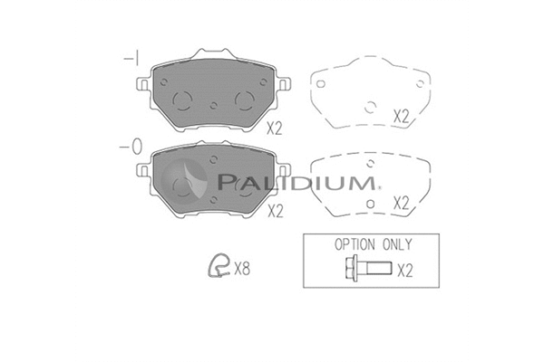 P1-1532 ASHUKI by Palidium Комплект тормозных колодок, дисковый тормоз (фото 1)