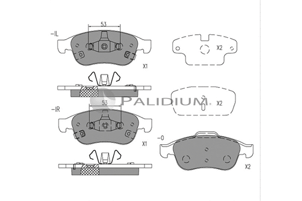 P1-1535 ASHUKI by Palidium Комплект тормозных колодок, дисковый тормоз (фото 1)