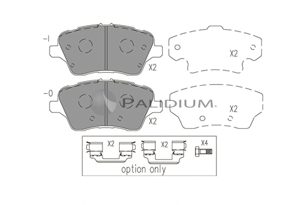 P1-1546 ASHUKI by Palidium Комплект тормозных колодок, дисковый тормоз (фото 1)