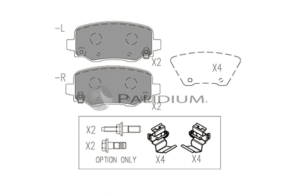 P1-1553 ASHUKI by Palidium Комплект тормозных колодок, дисковый тормоз (фото 1)