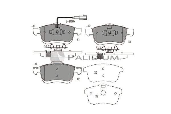 P1-1557 ASHUKI by Palidium Комплект тормозных колодок, дисковый тормоз (фото 1)