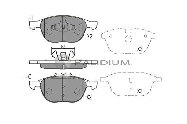 P1-1564 ASHUKI by Palidium Комплект тормозных колодок, дисковый тормоз (фото 1)