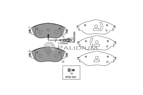 P1-1565 ASHUKI by Palidium Комплект тормозных колодок, дисковый тормоз (фото 1)