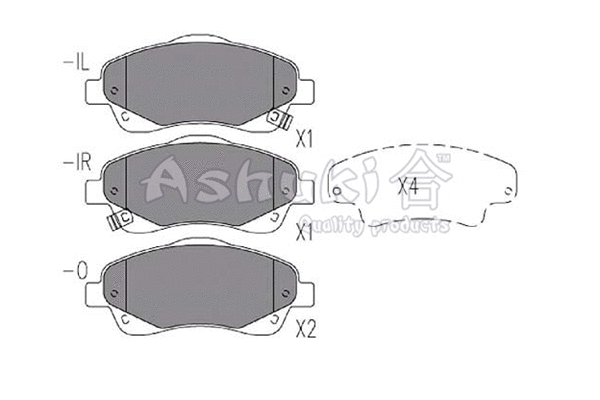 T112-58 ASHUKI by Palidium Комплект тормозных колодок, дисковый тормоз (фото 1)