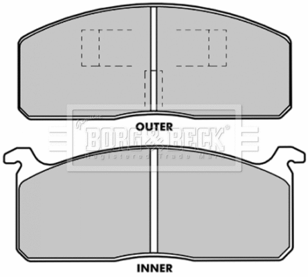 BBP1204 BORG & BECK Комплект тормозных колодок, дисковый тормоз (фото 1)
