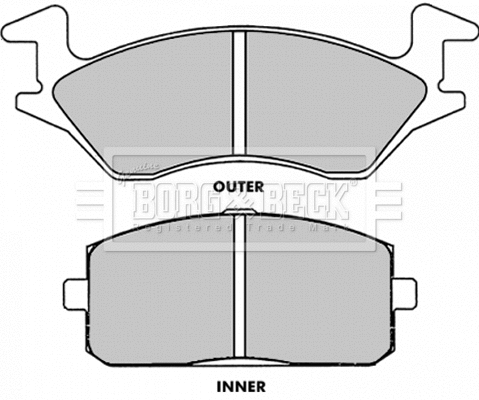 BBP1264 BORG & BECK Комплект тормозных колодок, дисковый тормоз (фото 1)