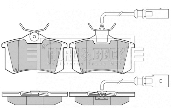 BBP2445 BORG & BECK Комплект тормозных колодок, дисковый тормоз (фото 1)
