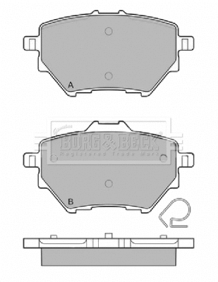 BBP2452 BORG & BECK Комплект тормозных колодок, дисковый тормоз (фото 2)
