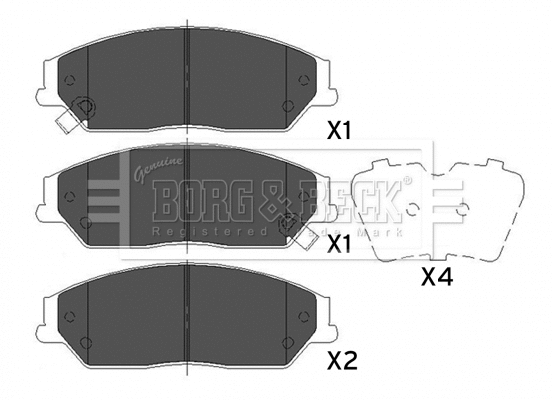 BBP2493 BORG & BECK Комплект тормозных колодок, дисковый тормоз (фото 1)