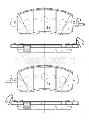 BBP2534 BORG & BECK Комплект тормозных колодок, дисковый тормоз (фото 1)