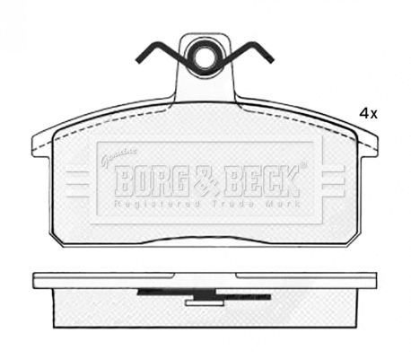 BBP2545 BORG & BECK Комплект тормозных колодок, дисковый тормоз (фото 1)