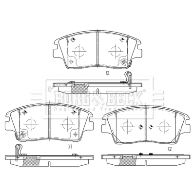 BBP2580 BORG & BECK Комплект тормозных колодок, дисковый тормоз (фото 2)