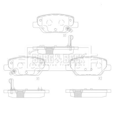 BBP2638 BORG & BECK Комплект тормозных колодок, дисковый тормоз (фото 1)