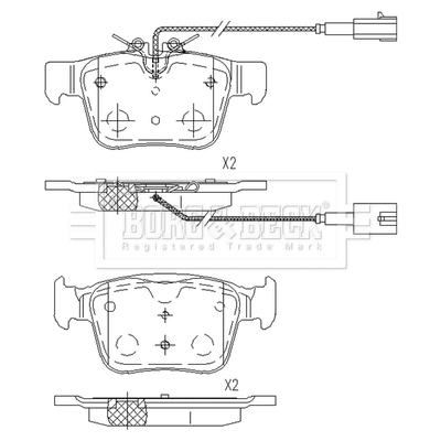 BBP2696 BORG & BECK Комплект тормозных колодок, дисковый тормоз (фото 2)
