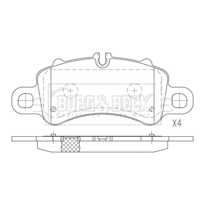 BBP2803 BORG & BECK Комплект тормозных колодок, дисковый тормоз (фото 1)