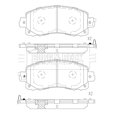 BBP2817 BORG & BECK Комплект тормозных колодок, дисковый тормоз (фото 2)
