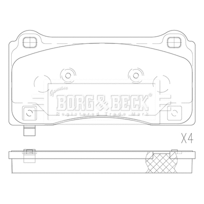 BBP2824 BORG & BECK Комплект тормозных колодок, дисковый тормоз (фото 2)
