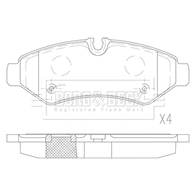 BBP2839 BORG & BECK Комплект тормозных колодок, дисковый тормоз (фото 1)