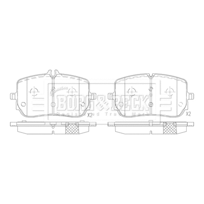 BBP2853 BORG & BECK Комплект тормозных колодок, дисковый тормоз (фото 2)