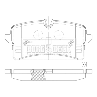 BBP2868 BORG & BECK Комплект тормозных колодок, дисковый тормоз (фото 2)